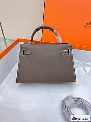 Fortok Hermes Kelly Mini Bag Brown 19cm - 4