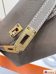 Fortok Hermes Kelly Mini Bag Brown 19cm - 3