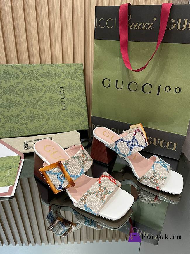 Fortok Gucci 2023 Heel Bamboo Buckle Sandals - 1