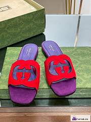 Fortok Gucci Leather Sandals Purple/Red - 1