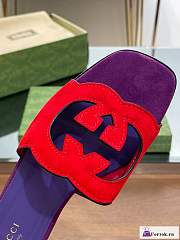 Fortok Gucci Leather Sandals Purple/Red - 4