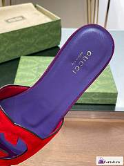 Fortok Gucci Leather Sandals Purple/Red - 3
