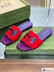 Fortok Gucci Leather Sandals Purple/Red - 2
