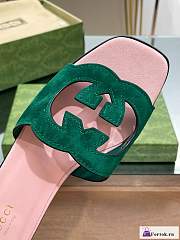 Fortok Gucci Leather Sandals Pink/Green - 4