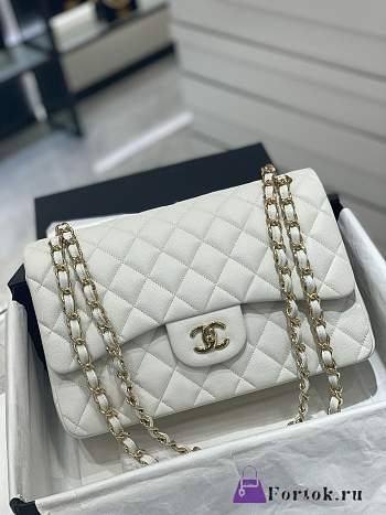 Fortok Chanel Classic Flap Bag White 30cm