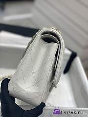 Fortok Chanel Classic Flap Bag White 30cm - 5
