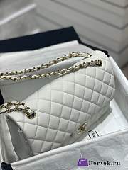 Fortok Chanel Classic Flap Bag White 30cm - 3