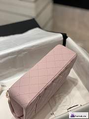 Fortok Chanel Classic Flap Bag Grained Leather Pink 23cm - 6