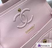 Fortok Chanel Classic Flap Bag Grained Leather Pink 23cm - 5