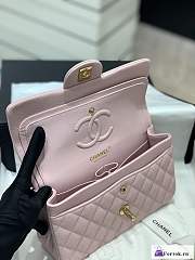 Fortok Chanel Classic Flap Bag Grained Leather Pink 23cm - 3