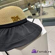 Fortok Dior Linen Stitching Straw Hat - 2