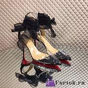 Fortok Christian Louboutin Miragirl Miragirl Ankle-Wrap Red Sole Pumps Black - 1