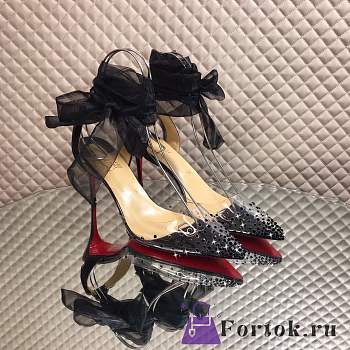 Fortok Christian Louboutin Miragirl Miragirl Ankle-Wrap Red Sole Pumps Black