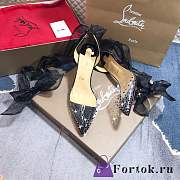 Fortok Christian Louboutin Miragirl Miragirl Ankle-Wrap Red Sole Pumps Black - 4