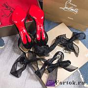 Fortok Christian Louboutin Miragirl Miragirl Ankle-Wrap Red Sole Pumps Black - 5