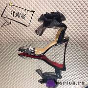 Fortok Christian Louboutin Miragirl Miragirl Ankle-Wrap Red Sole Pumps Black - 6