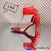 Fortok Christian Louboutin Miragirl Miragirl Ankle-Wrap Red Sole Pumps Red - 5