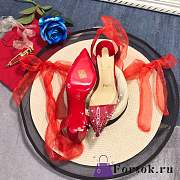 Fortok Christian Louboutin Miragirl Miragirl Ankle-Wrap Red Sole Pumps Red - 4