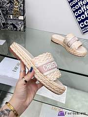 Fortok Jute-Colored Embroidered Raffia and Cotton Pink - 5