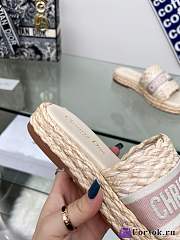 Fortok Jute-Colored Embroidered Raffia and Cotton Pink - 3