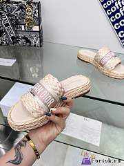 Fortok Jute-Colored Embroidered Raffia and Cotton Pink - 2