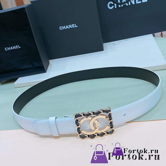 Fortok Chanel Double-sided Belt White - 1