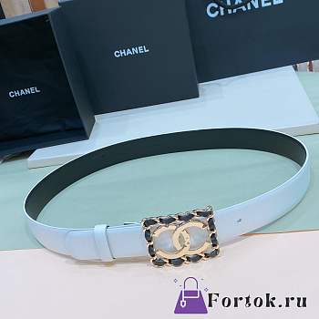 Fortok Chanel Double-sided Belt White