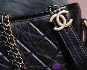 Fortok Chanel Gabrielle Hobo Bag Black Calfskin Logo Handle Strap - 5