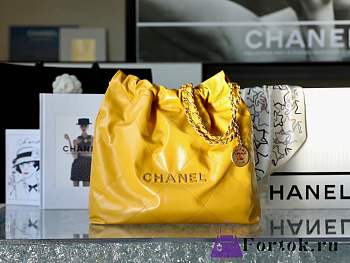 Fortok Chanel 22s Hobo Bag Yellow Gold Buckle 35x37x7cm