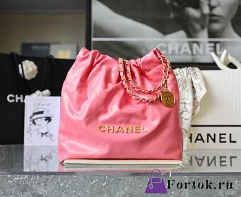 Fortok Chanel 22s Hobo Bag Pink Gold Buckle 35x37x7cm