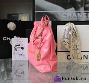Fortok Chanel 22s Hobo Bag Pink Gold Buckle 35x37x7cm - 4