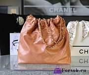 Fortok Chanel 22s Hobo Bag Brown Gold Buckle 35x37x7cm - 3