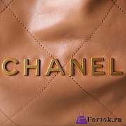 Fortok Chanel 22s Hobo Bag Brown Gold Buckle 35x37x7cm - 4