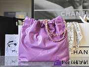 Fortok Chanel 22s Hobo Bag Purple Gold Buckle 35x37x7cm - 2