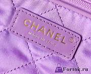 Fortok Chanel 22s Hobo Bag Purple Gold Buckle 35x37x7cm - 6