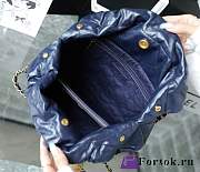 Fortok Chanel 22s Hobo Bag Dark Blue Gold Buckle 35x37x7cm - 6