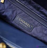 Fortok Chanel 22s Hobo Bag Dark Blue Gold Buckle 35x37x7cm - 4