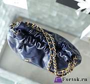 Fortok Chanel 22s Hobo Bag Dark Blue Gold Buckle 35x37x7cm - 3