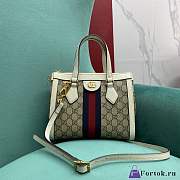 Fortok Gucci Ophidia Tote Bag Beige And Ebony GG Supreme Canvas - 1