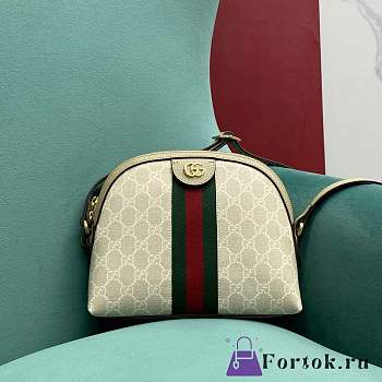 Fortok Gucci Ophidia Shoulder Bag Beige and White GG Supreme Canvas 