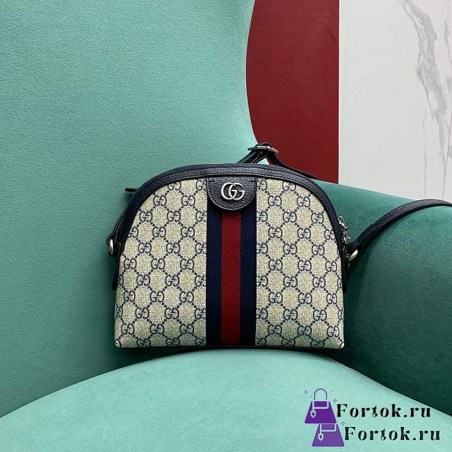 Fortok Gucci Ophidia Shoulder Bag Beige and Blue GG Supreme Canvas  - 1