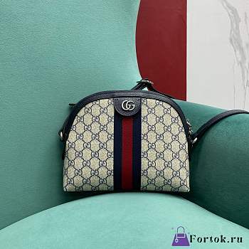 Fortok Gucci Ophidia Shoulder Bag Beige and Blue GG Supreme Canvas 