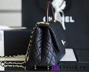 Fortok Chanel Coco Handle Bag Black Caviar Lizard Lining  - 5