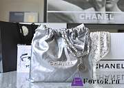 Fortok Chanel 22s Silver Hobo Bag Silver Buckle 35x37x7cm - 1