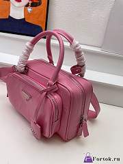 Fortok Prada Antique Nappa Leather Multi-pocket Top Handle Bag Pink - 2