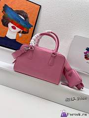 Fortok Prada Antique Nappa Leather Multi-pocket Top Handle Bag Pink - 6