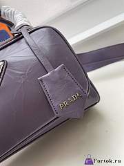 Fortok Prada Antique Nappa Leather Multi-pocket Top Handle Bag Purple - 6