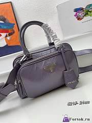 Fortok Prada Antique Nappa Leather Multi-pocket Top Handle Bag Purple - 5