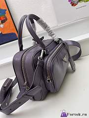 Fortok Prada Antique Nappa Leather Multi-pocket Top Handle Bag Purple - 4