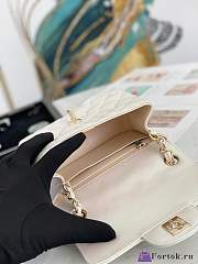 Fortok Chanel Classic Flap Bag Iridescent Ivory 17cm - 2